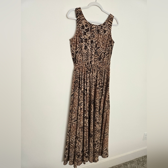 Vintage Jones New York full skirt leopard print maxi dress with pockets | 6 - Picture 5 of 6